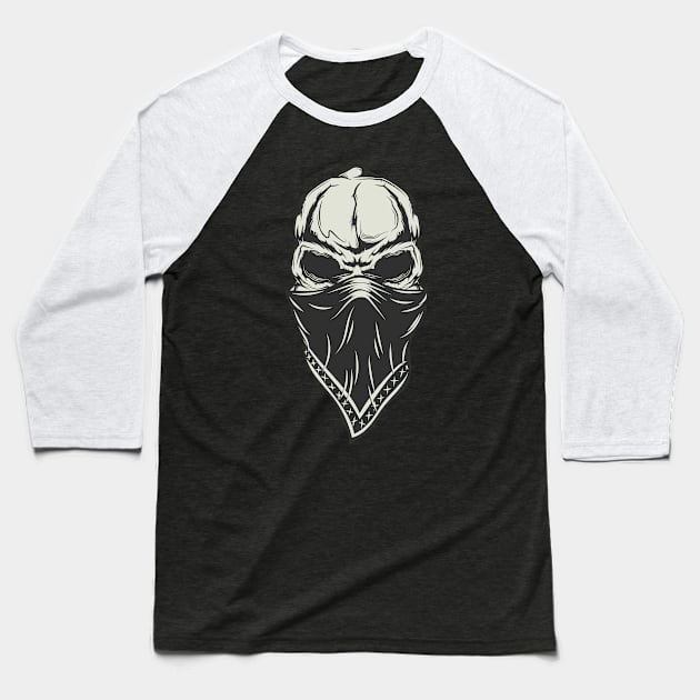 skull masked Baseball T-Shirt by ShirtyLife